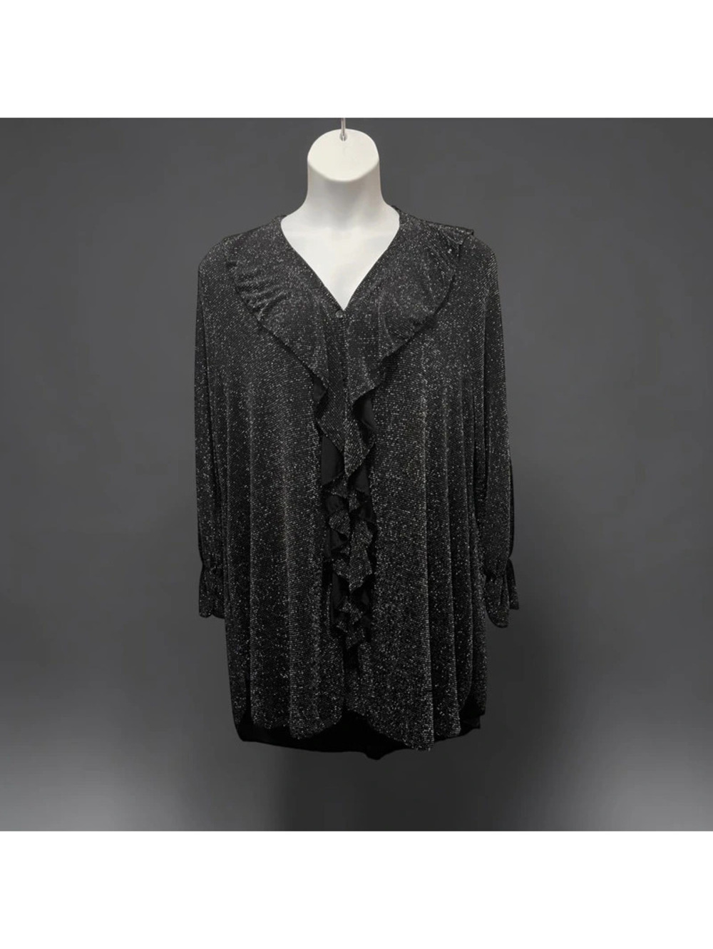 Women’s Black & Silver Shimmer Metallic Blouse